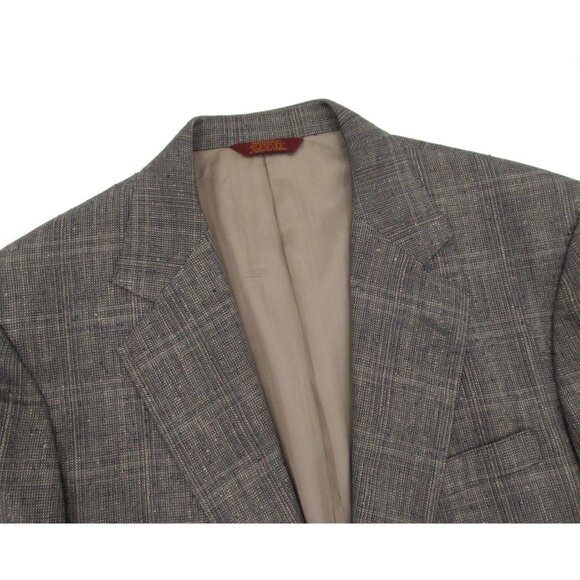 Vintage Corbin Glen Plaid Blazer Mens 42R Gray Wool Ivy Style USA Made 80s 90s